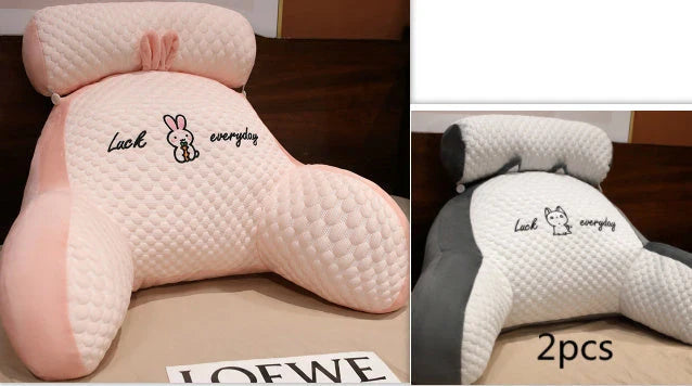 A cozy lumbar support cushion with a soft, breathable design for comfortable back and posture support