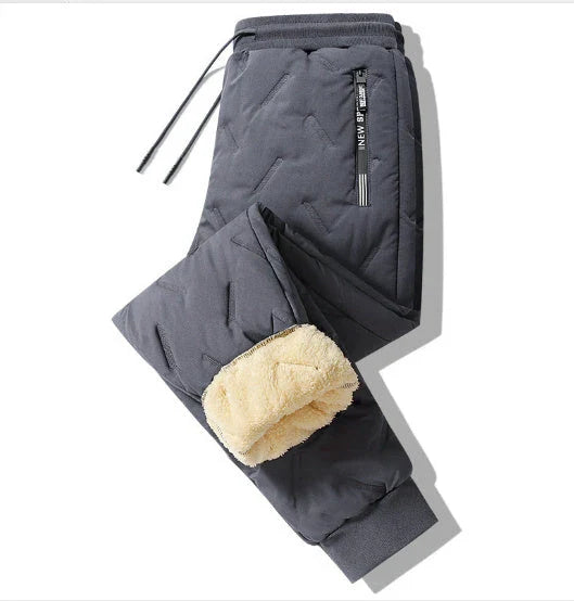 Premium fleece-lined winter pants for men in various colors and styles