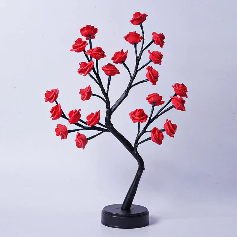 Enchanting 3D rose lamp with various color options, creates romantic ambiance for home decor