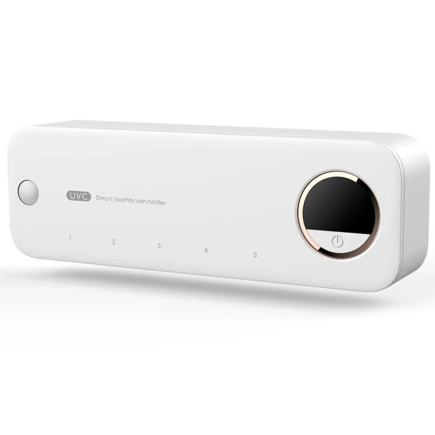 Rechargeable UV Toothbrush Sanitizer with LED Display and Wall Mount for Bathroom Accessories