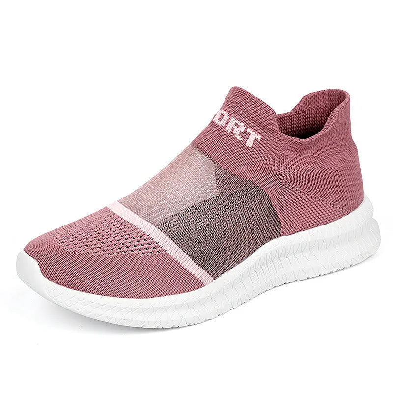 Flyknit woven socks shoes with lace closure and MD sole in multiple colour options