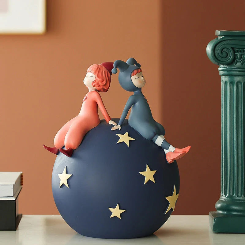 Beautifully sculpted resin elf figurine ornaments with intricate details, perfect for adding a touch of whimsical woodland charm to your home decor