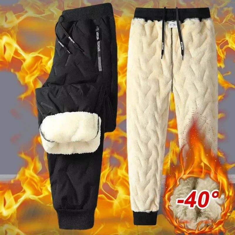 Premium fleece-lined winter pants for men in various colors and styles