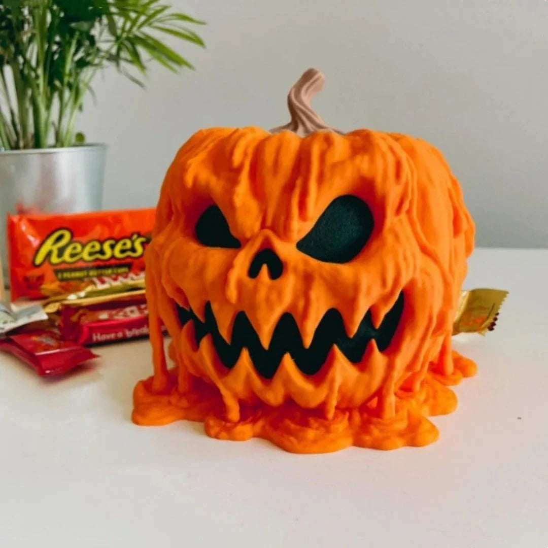 Spooky pumpkin-shaped candy bowl for Halloween decorations and treats