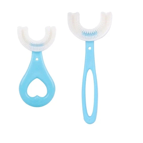 U-Shaped Soft Rubber Toothbrushes for Kids in Vibrant Colors
