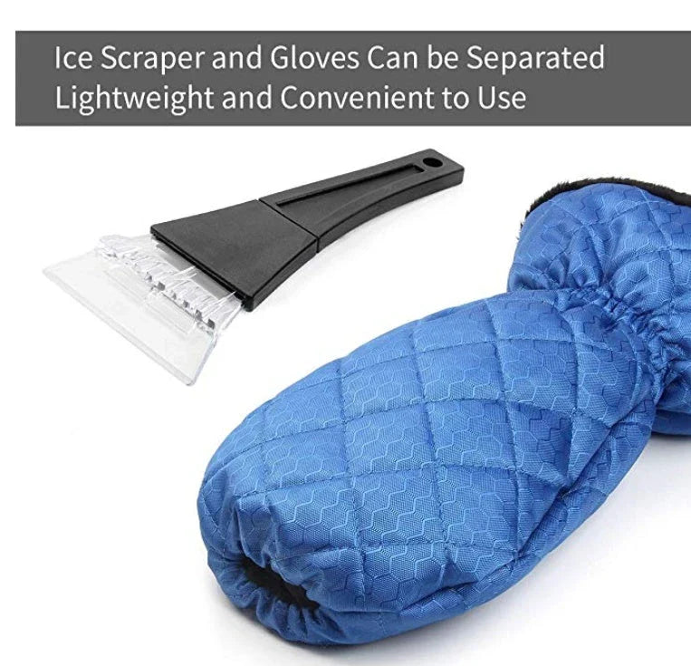 Two premium ice scrapers in blue color, designed for efficient snow and frost removal from car windshields