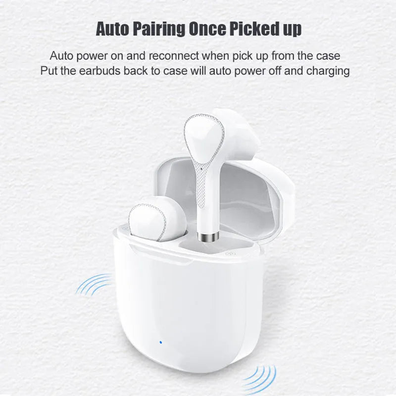 White true wireless Bluetooth 5.0 in-ear sports headset with charging box and Type-C interface