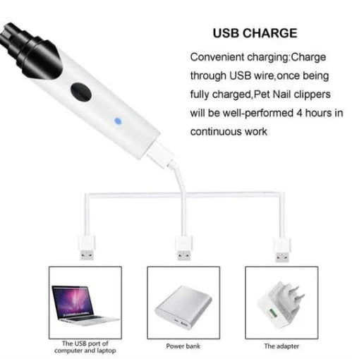 Powerful electric pet nail grinder with low-vibration motor for gentle, stress-free nail trimming