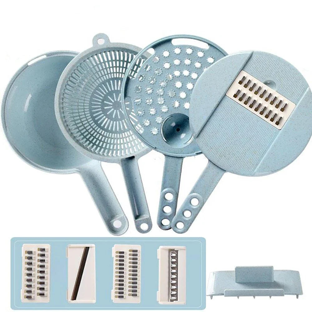 8-in-1 Mandoline Slicer with Stainless Steel Blades and BPA-Free Plastic for Effortless Vegetable Prep
