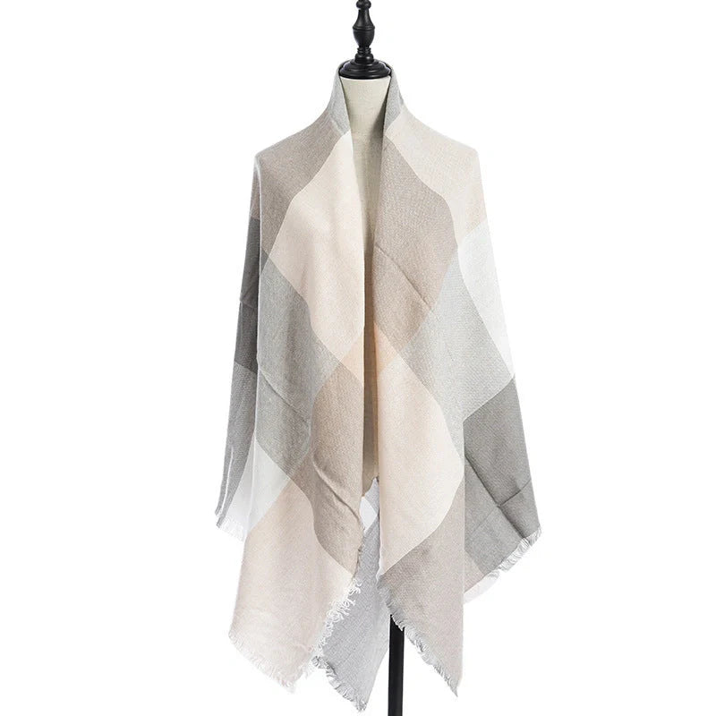 Luxury plus-sized double-sided cashmere-like scarf shawl in various colours