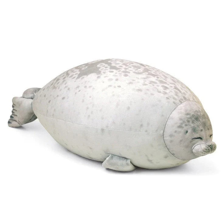 A plush, lifelike seal cushion in various sizes and colours, made of soft velvet fabric and PP cotton filling