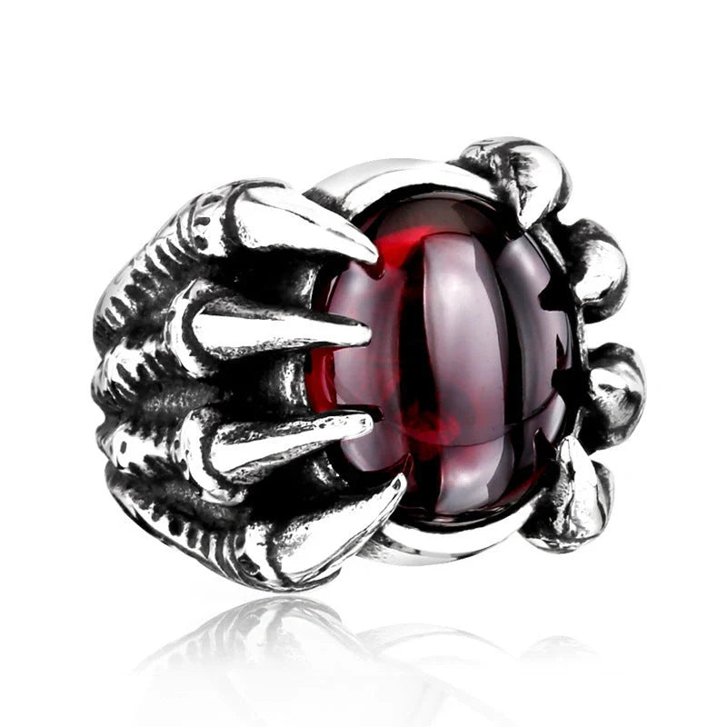 Titanium steel ring with inlaid zircon accents, featuring a vintage-inspired design and premium materials for timeless British style.