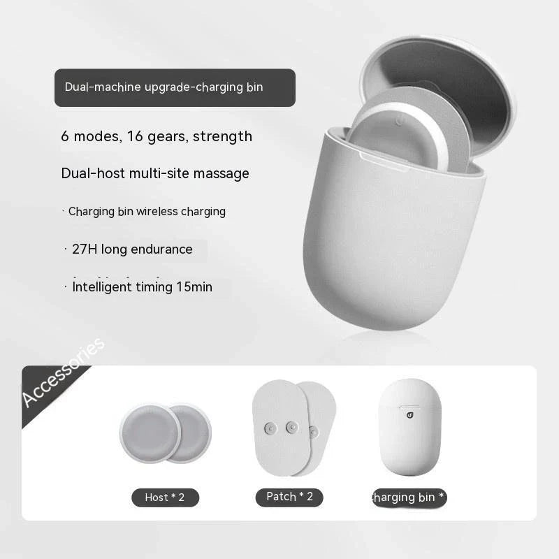 Portable cordless neck massager with low-frequency pulse technology for personalized muscle tension relief and stress management