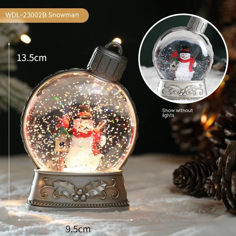 Realistic flame LED Christmas decoration lights with various designs including old man, snowman, kids tree, and angel
