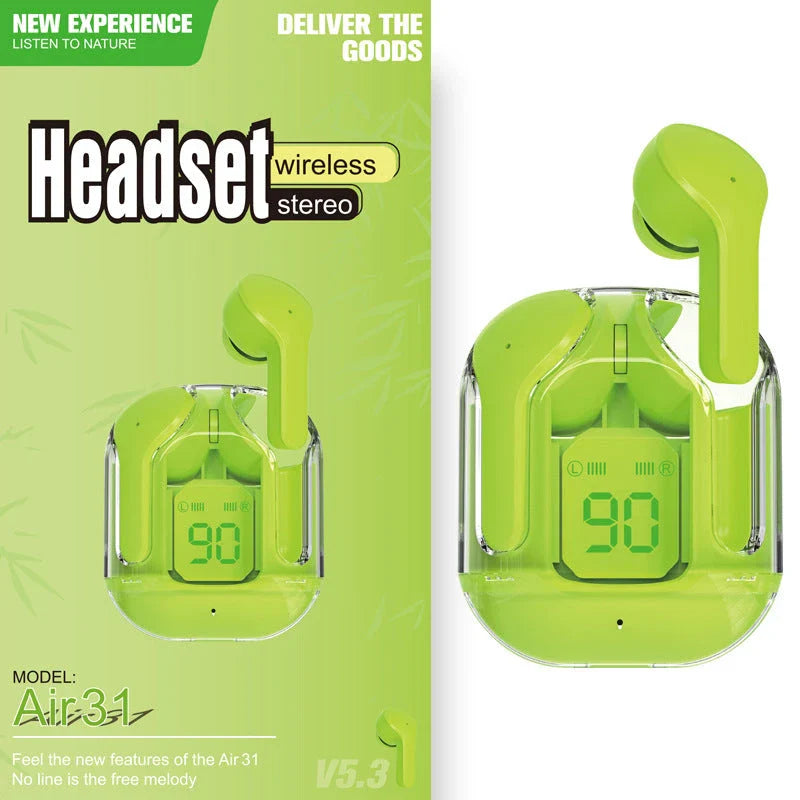 Wireless Bluetooth Earbuds with Digital Display, Noise Reduction, and Long Battery Life