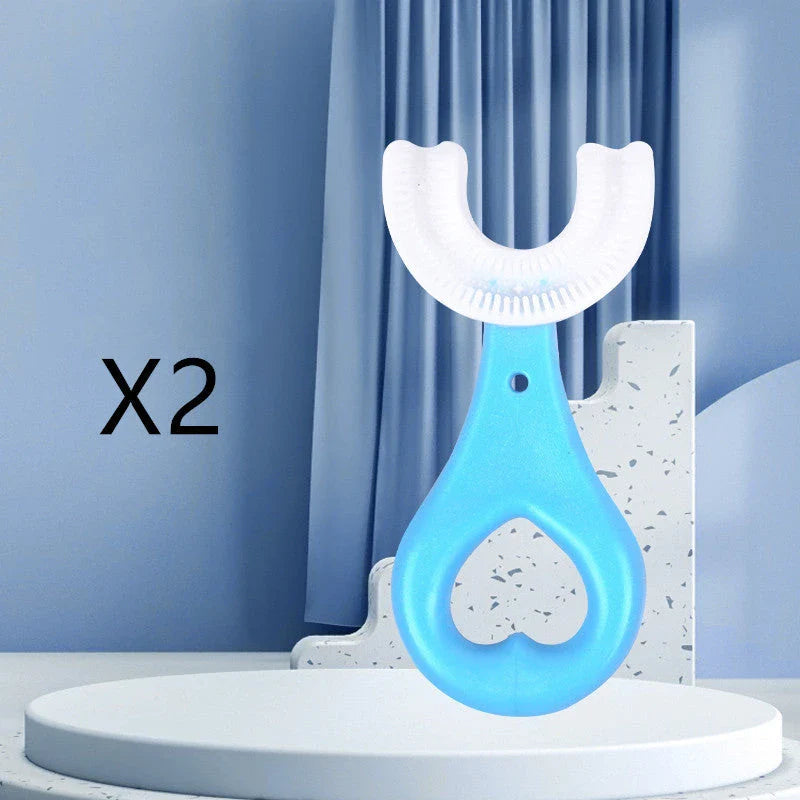 U-Shaped Soft Rubber Toothbrushes for Kids in Vibrant Colors