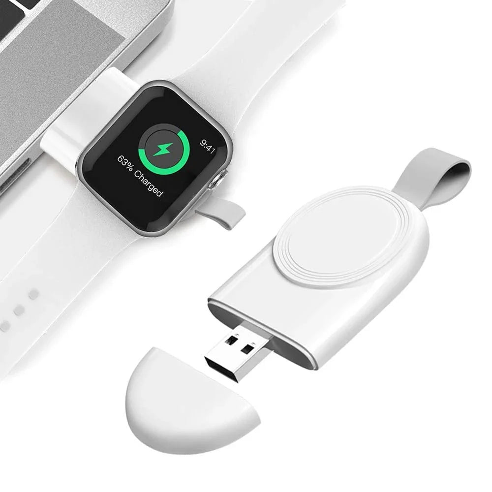 Premium wireless charging dock for Apple Watch, featuring compact design, durable materials, and intelligent charging protection