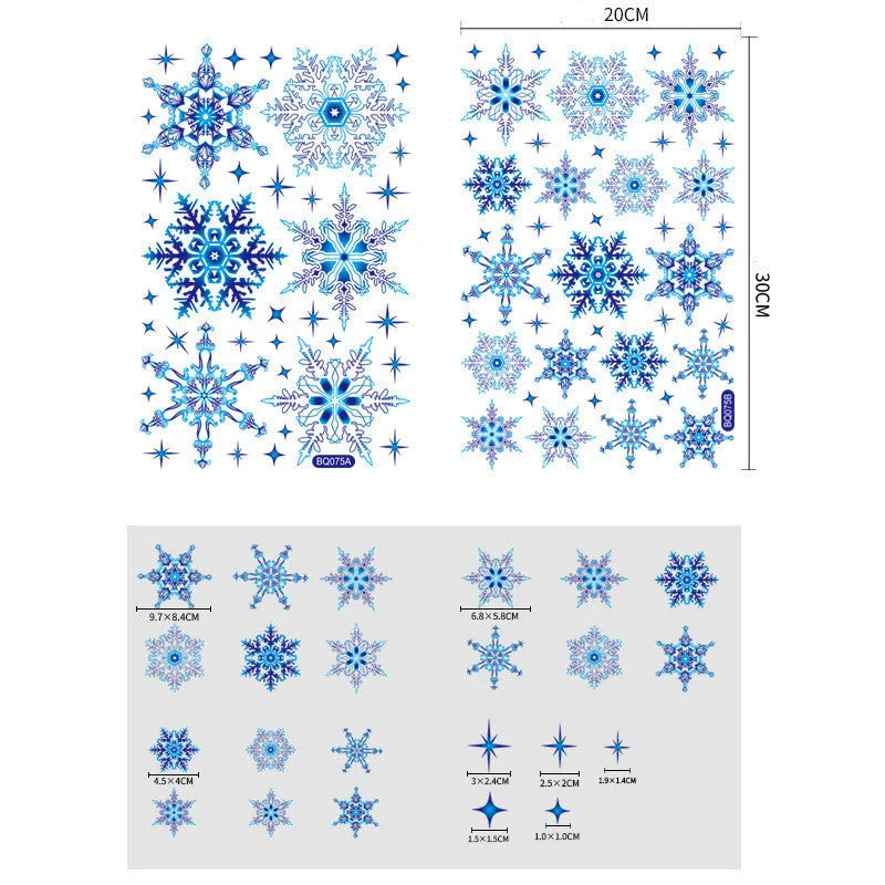 Christmas Elk Snowflake Sticker for glass and wall decoration