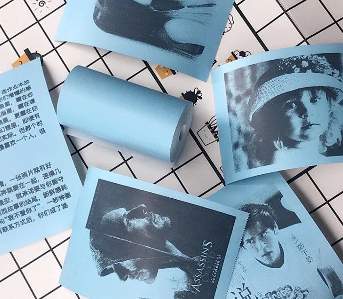 Compact Bluetooth thermal printer for instant photo printing, with wireless connectivity and customizable templates