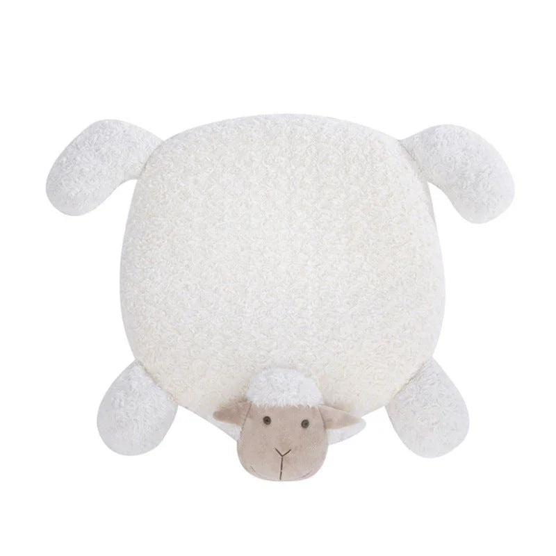 Cosy sheep-shaped plush carpet with soft, warm chenille fibres for comfortable home decor