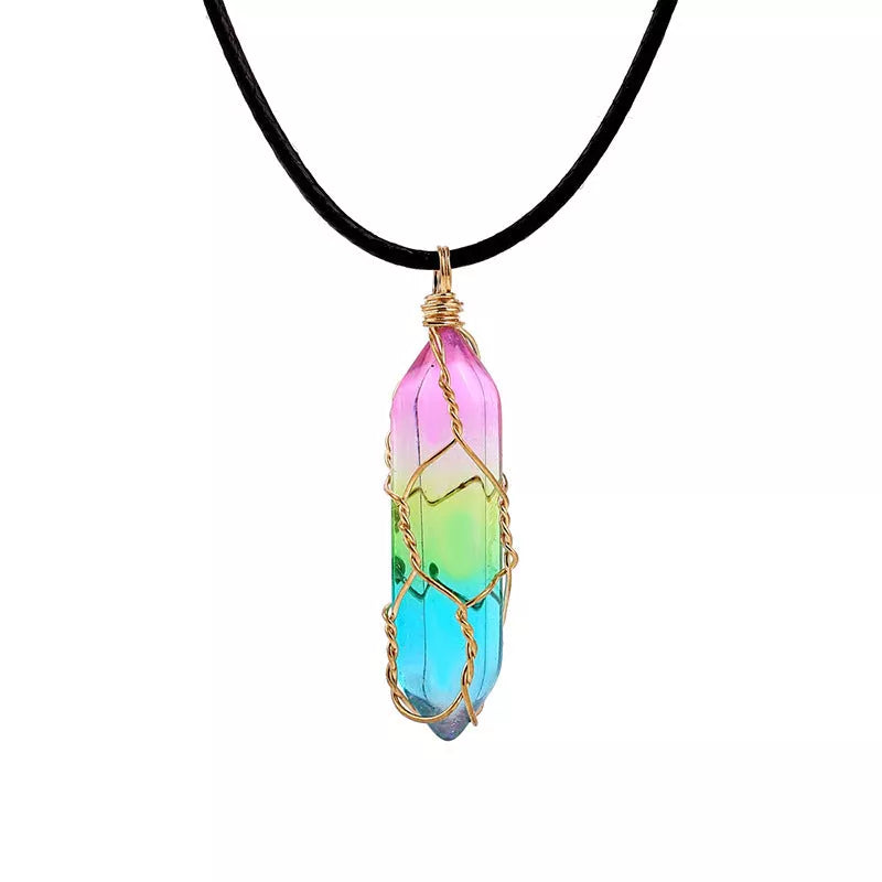 Women's Transparent Geometric Diamond Crystal Necklace with sparkling crystals