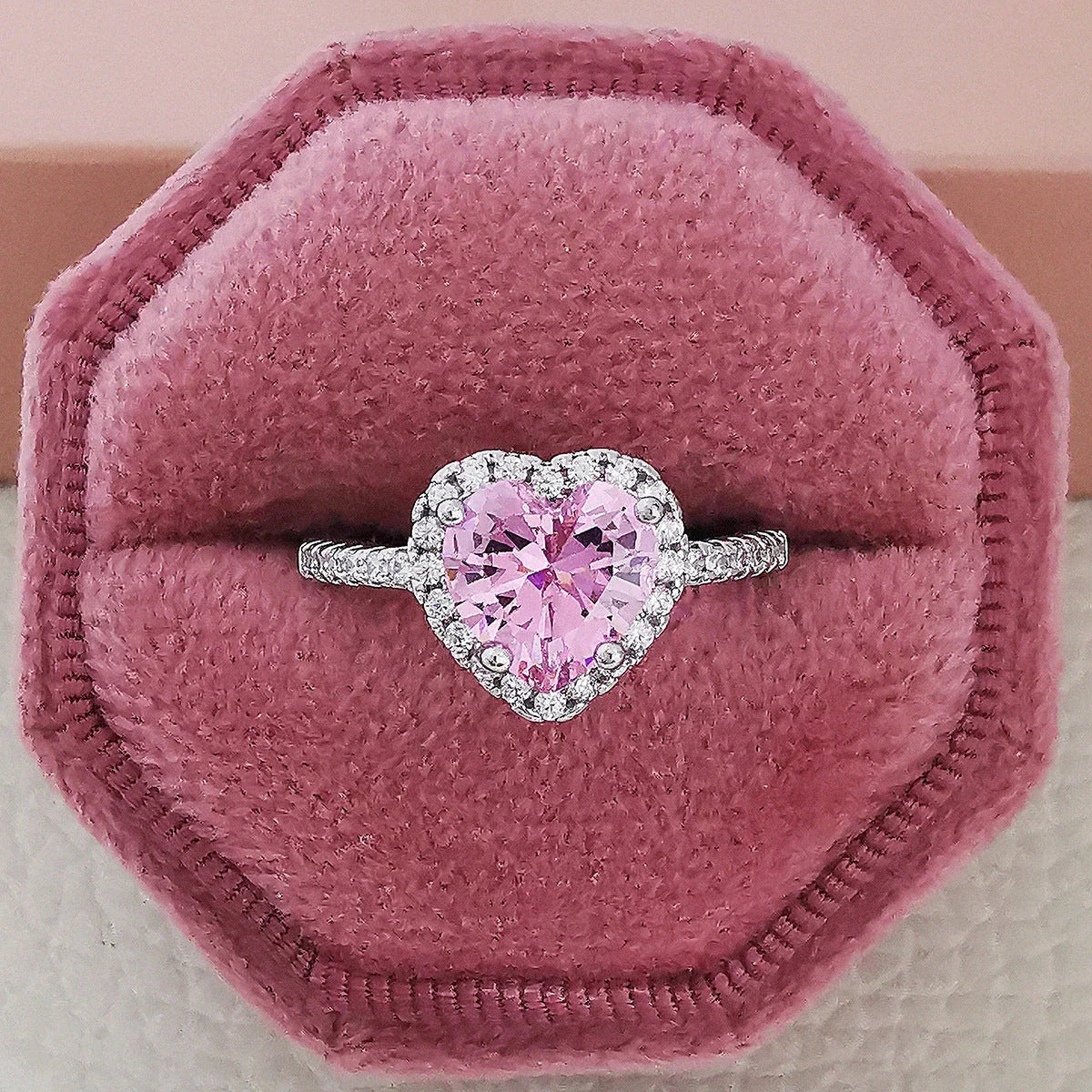 Stunning multicolor charm rings made with high-quality cubic zirconia stones in a captivating geometric design