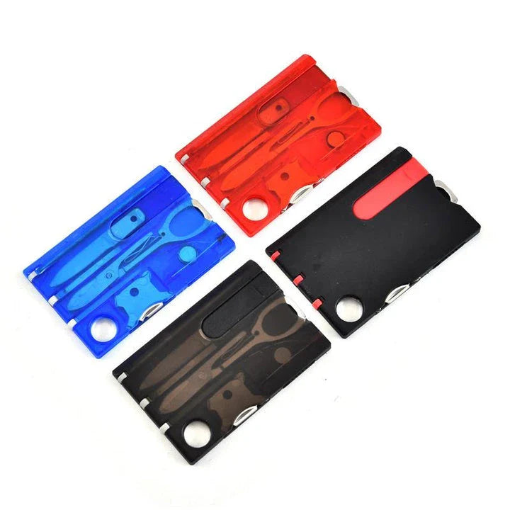 Pocket Credit Card Multi Tool - A compact, 12-in-1 device with essential tools for outdoor adventures and daily tasks