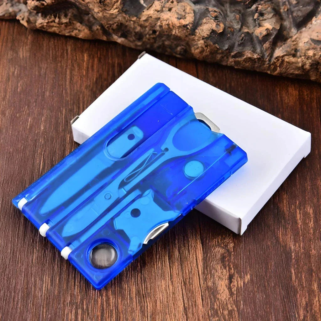 Pocket Credit Card Multi Tool - A compact, 12-in-1 device with essential tools for outdoor adventures and daily tasks