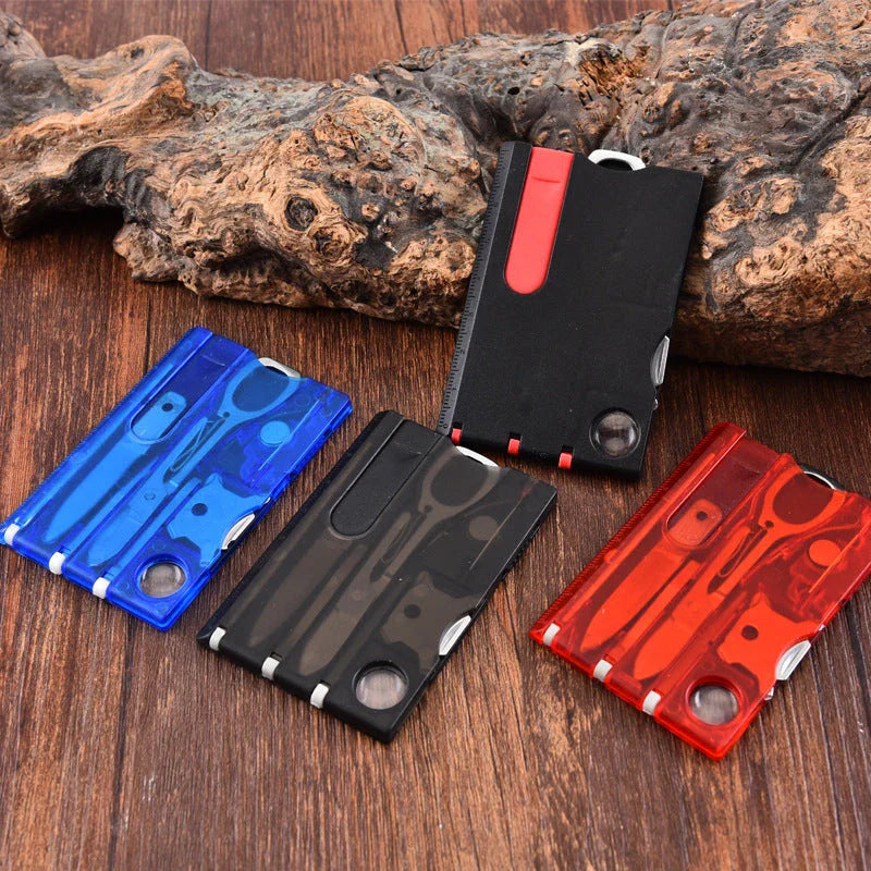 Pocket Credit Card Multi Tool - A compact, 12-in-1 device with essential tools for outdoor adventures and daily tasks