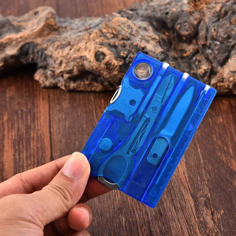 Pocket Credit Card Multi Tool - A compact, 12-in-1 device with essential tools for outdoor adventures and daily tasks