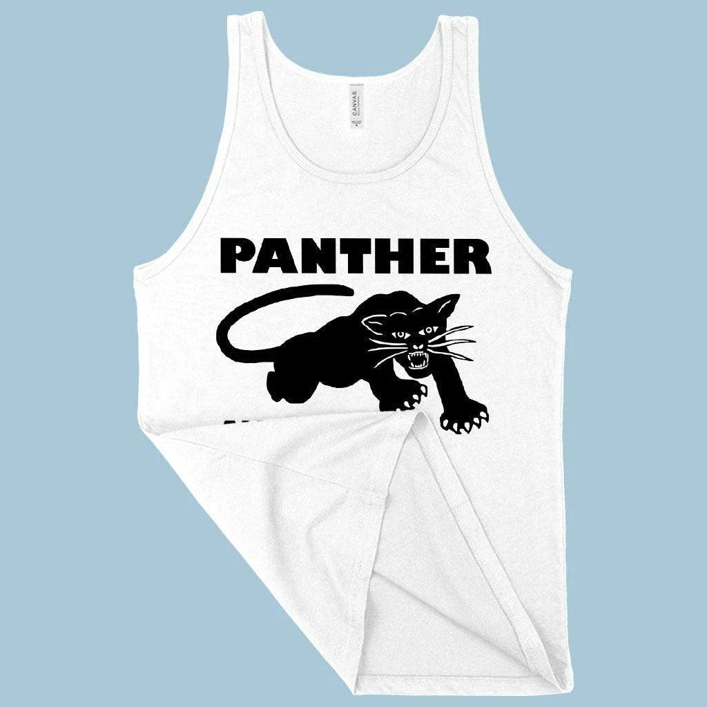 Black Panther Men's Tank Top with Panther Graphic Design in Premium Airlume Cotton