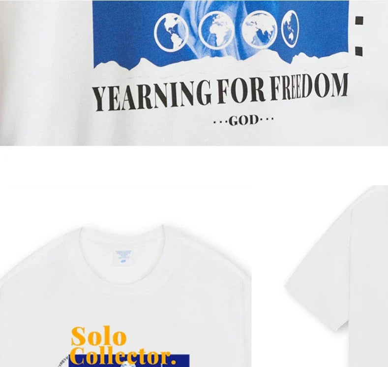 A fashionable short-sleeved t-shirt for men in a classic white or black colour, perfect for summer.