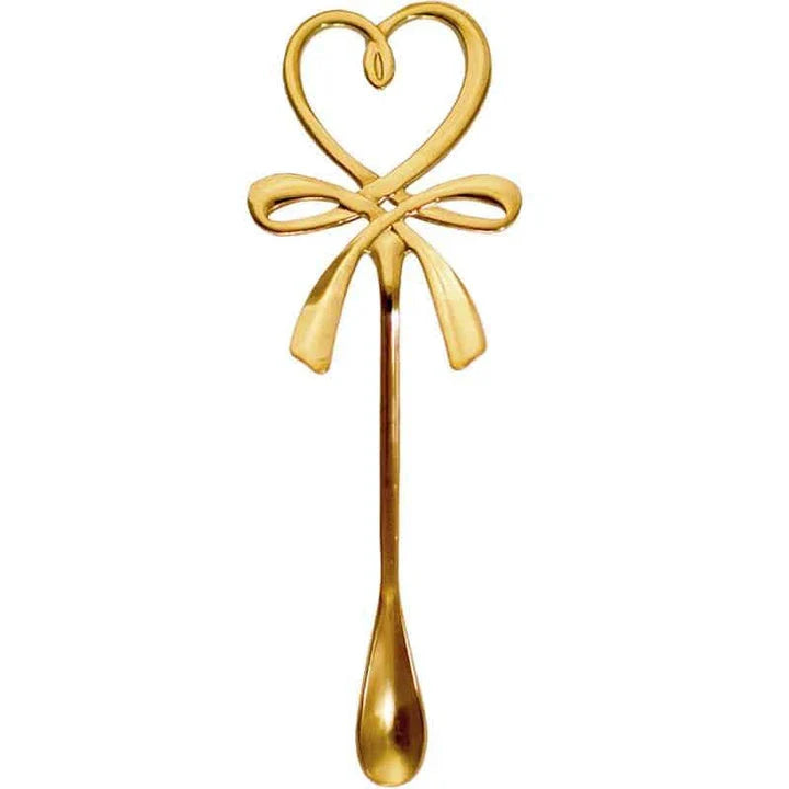 Mini heart-shaped tea spoon made of stainless steel, perfect for serving tea, desserts, and beverages