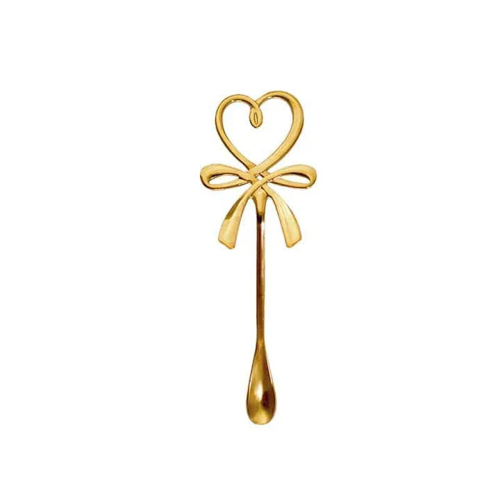Mini heart-shaped tea spoon made of stainless steel, perfect for serving tea, desserts, and beverages