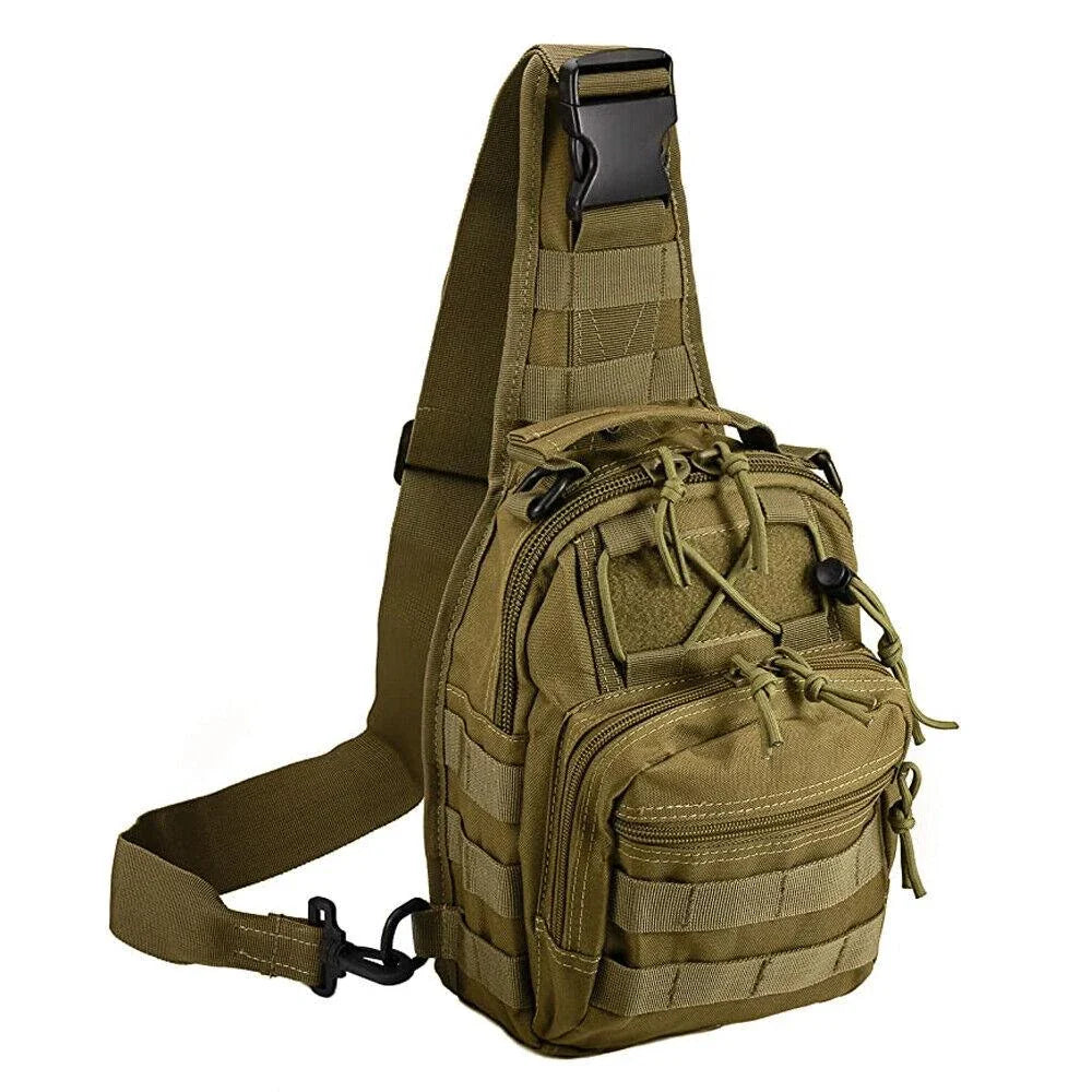 Men's Waterproof Tactical Sling Chest Pack with Adjustable Strap, Multiple Pockets, and Durable Military-Grade Nylon Construction