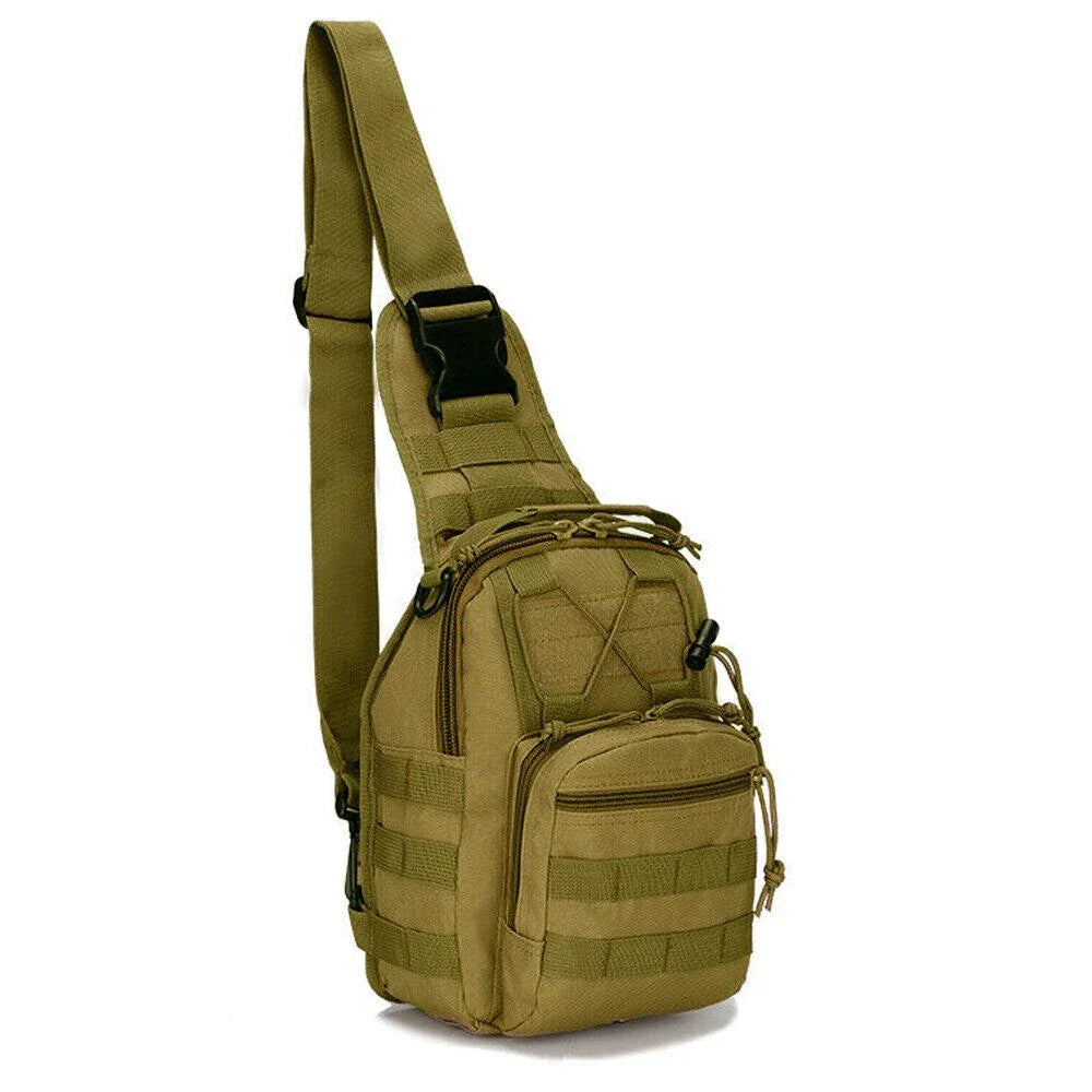 Men's Waterproof Tactical Sling Chest Pack with Adjustable Strap, Multiple Pockets, and Durable Military-Grade Nylon Construction