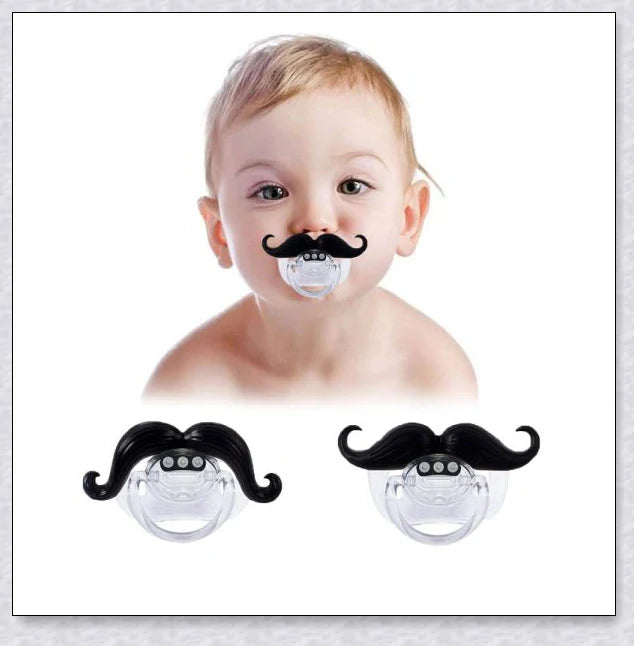 Adorable mustache-themed pacifier for newborns, designed with premium materials for safety and comfort