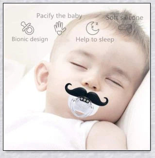 Adorable mustache-themed pacifier for newborns, designed with premium materials for safety and comfort