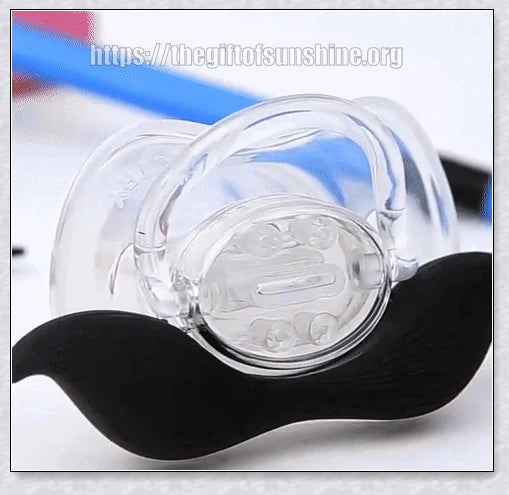 Adorable mustache-themed pacifier for newborns, designed with premium materials for safety and comfort