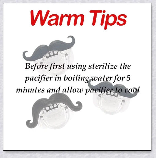 Adorable mustache-themed pacifier for newborns, designed with premium materials for safety and comfort