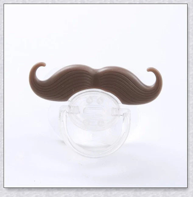 Adorable mustache-themed pacifier for newborns, designed with premium materials for safety and comfort