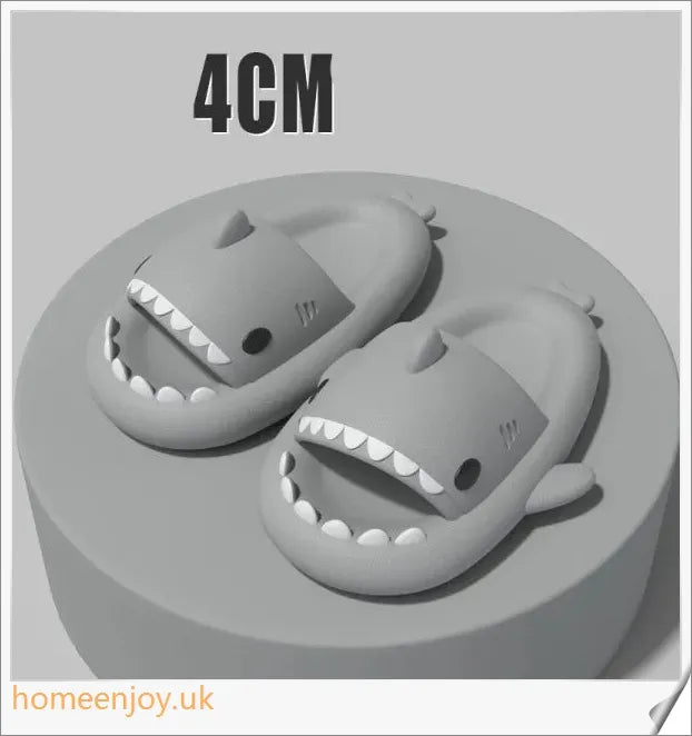 Adult's indoor and outdoor slippers with a funny shark cartoon design, made from premium EVA material for comfort and traction