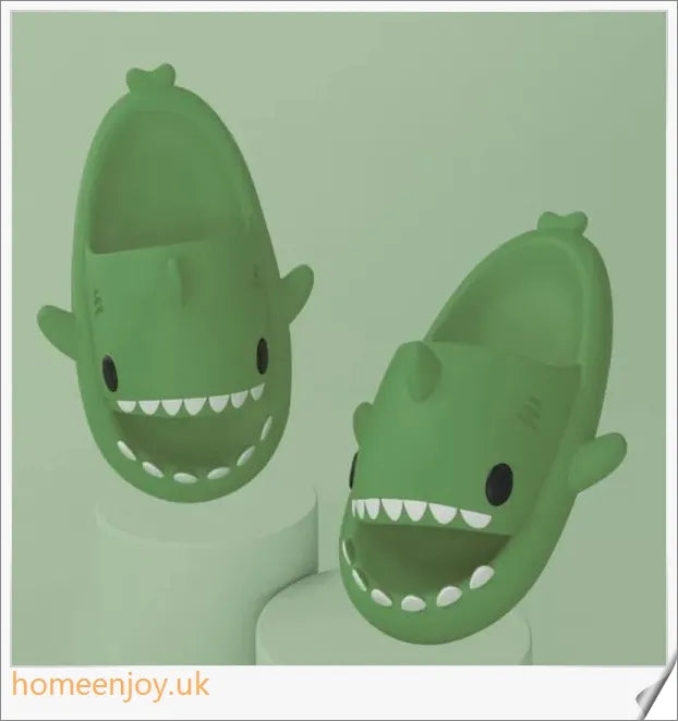 Adult's indoor and outdoor slippers with a funny shark cartoon design, made from premium EVA material for comfort and traction