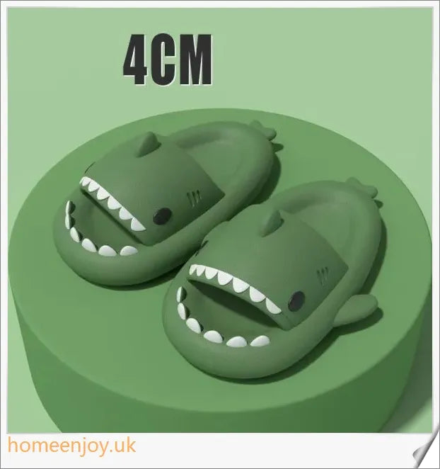 Adult's indoor and outdoor slippers with a funny shark cartoon design, made from premium EVA material for comfort and traction