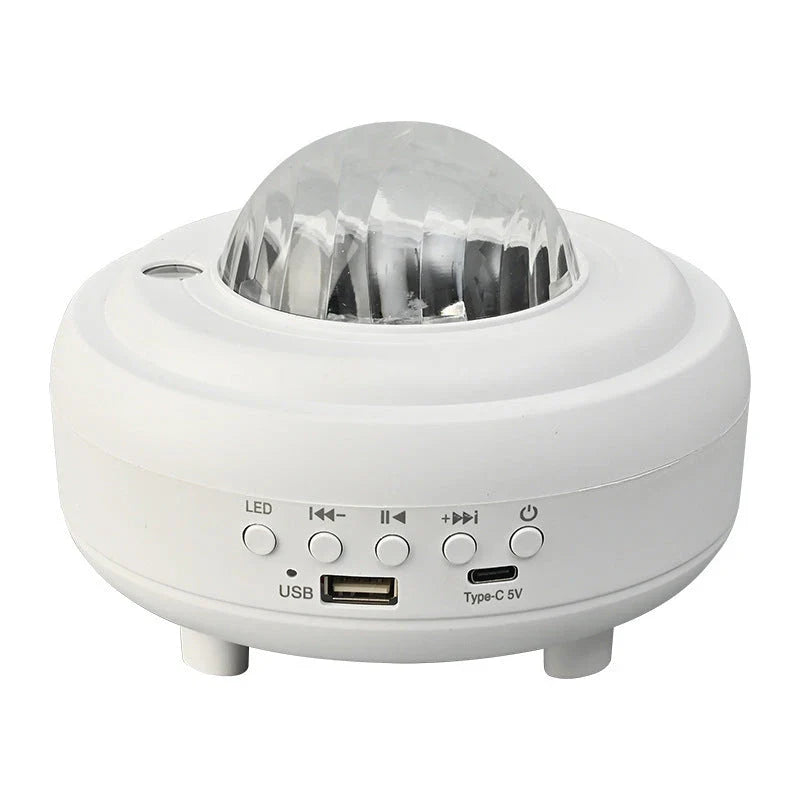 Galaxy Star Projector with Bluetooth speaker and 7 light effects, creating a mesmerizing starry night sky in any room