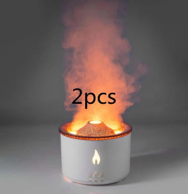 Ultrasonic essential oil humidifier with mesmerizing flame and jellyfish smoke ring effects, ideal for creating a soothing and relaxing atmosphere in any home or office.