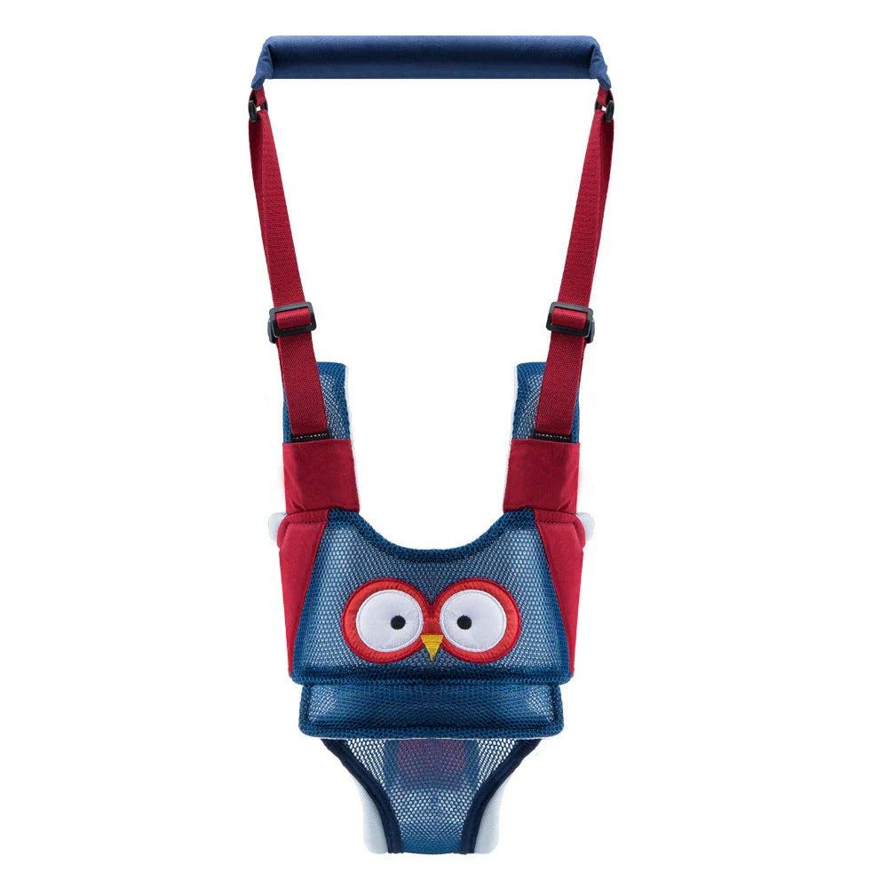 Hands-free baby walking assistant with adjustable lift and pull features for supporting your little one's first steps