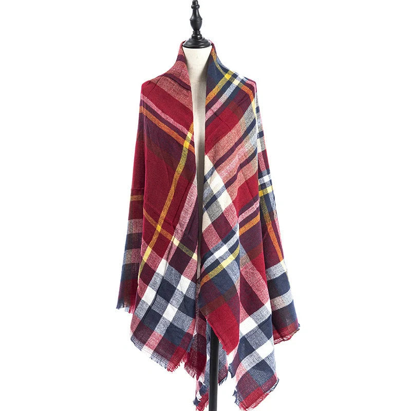 Luxury plus-sized double-sided cashmere-like scarf shawl in various colours