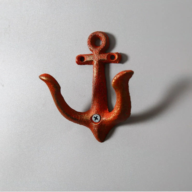 Industrial wrought iron wall hooks for coats and hats in various colours