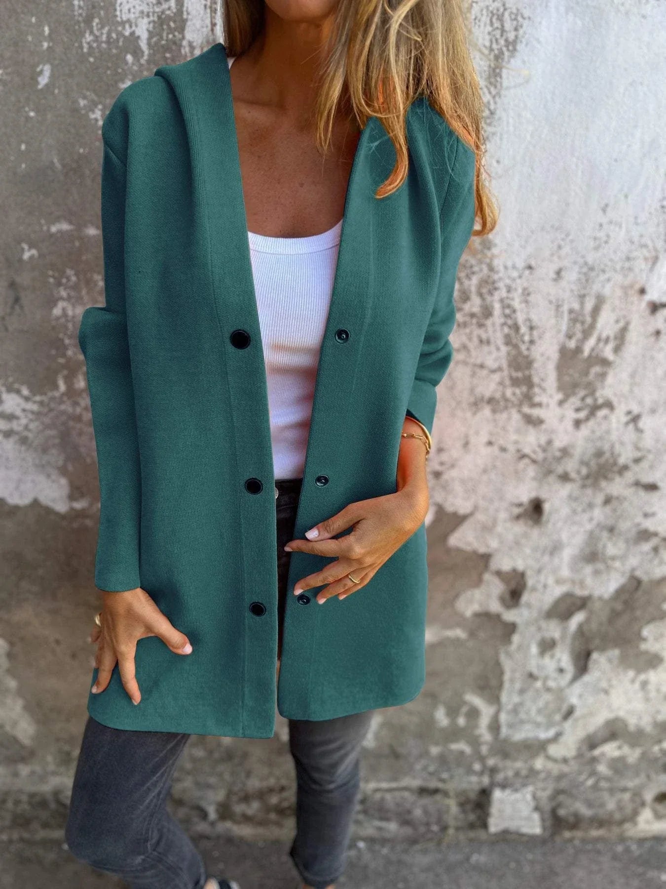 Cozy hooded cardigan jacket in various colors, featuring a relaxed fit and soft, premium polyester fabric for maximum comfort and style.